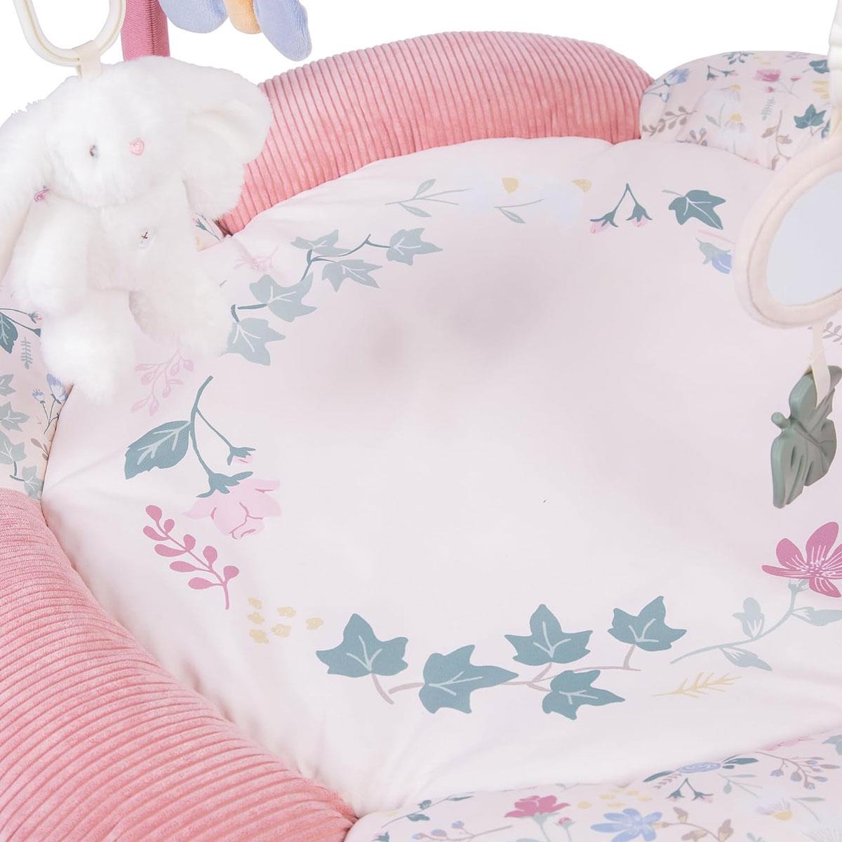 Red Kite Baby Play Gym Rose & Ivy Padded Play Mat with Hanging Toys Textured Fabric Pink - Image 5