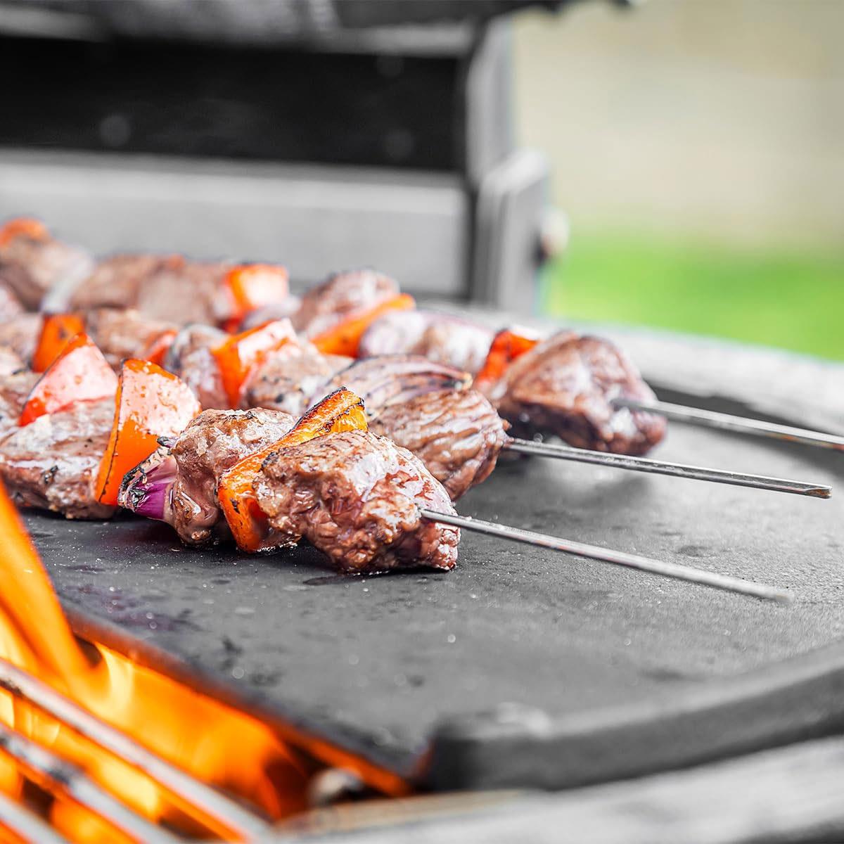 MasterClass Stainless Steel Flat-Sided BBQ Skewers 400 mm Set of 6 Silver Oven & Dishwasher Safe - Image 4