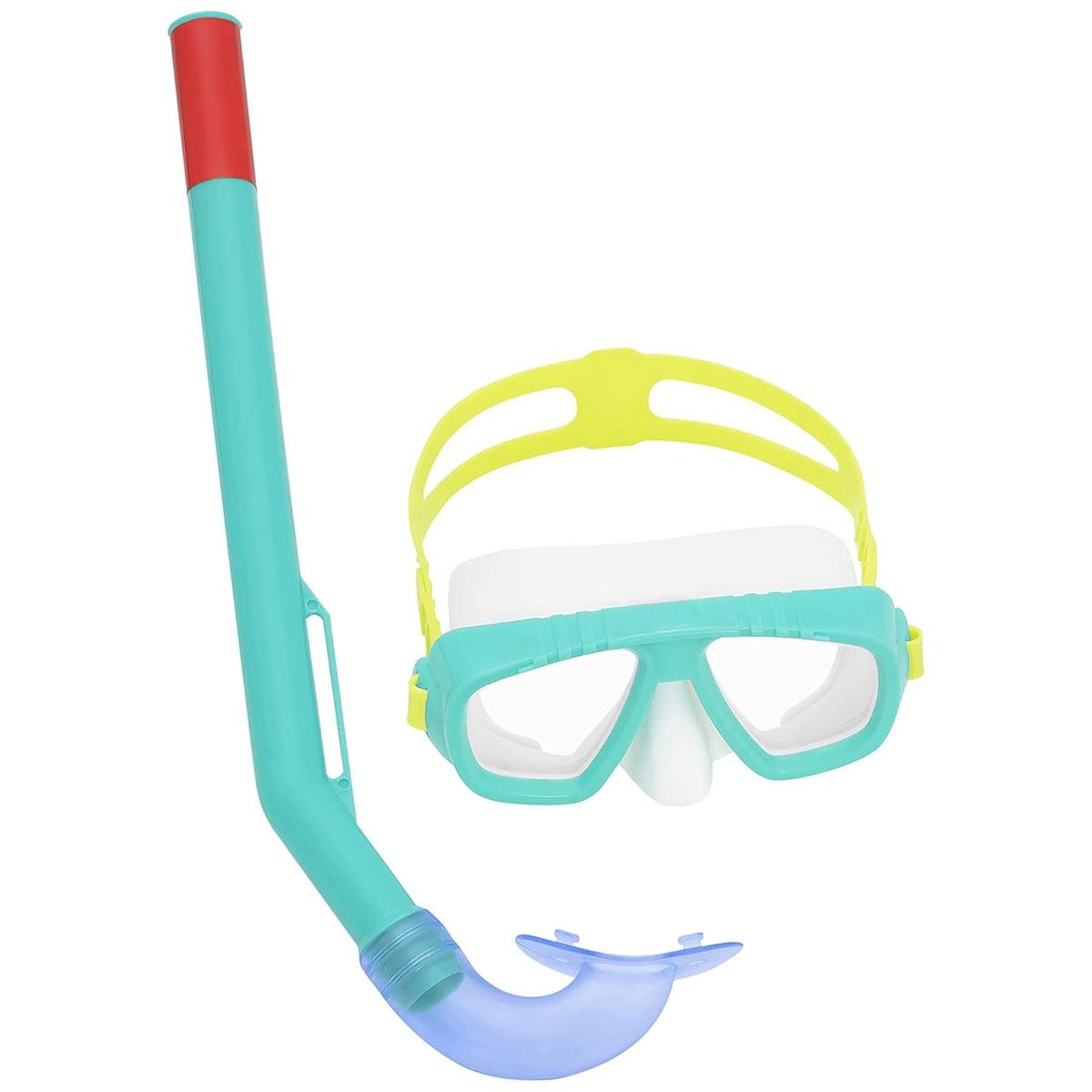 Bestway Aqua Champ Essential Kids Snorkel Mask Set with Dual Polycarbonate Lenses Adjustable Strap Assorted Colours 3+ Years - Image 5