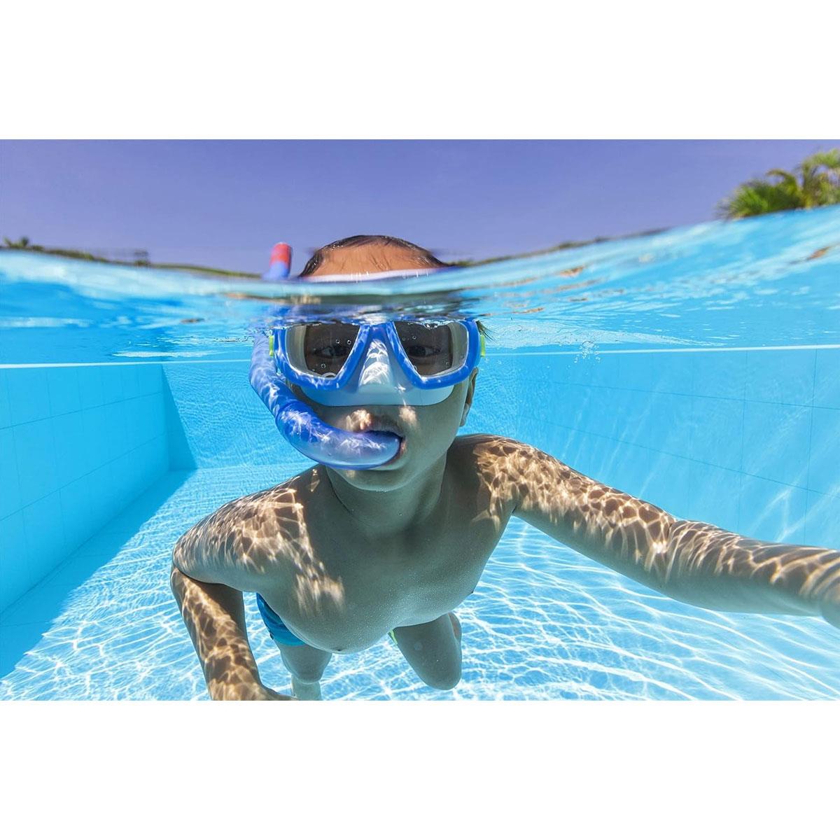 Bestway Aqua Champ Essential Kids Snorkel Mask Set with Dual Polycarbonate Lenses Adjustable Strap Assorted Colours 3+ Years - Image 21