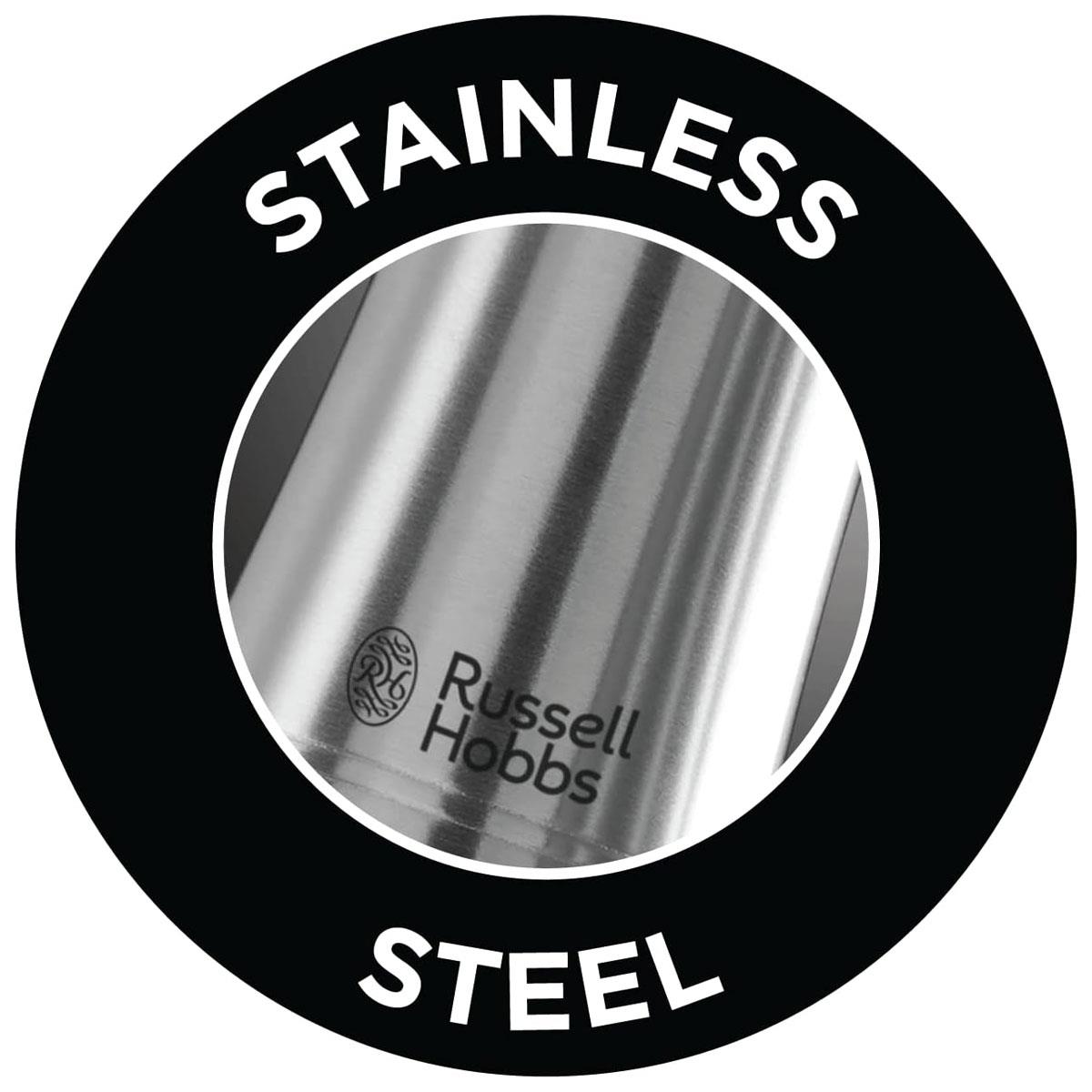 Russell Hobbs Electric Salt & Pepper Mill Set 2-Piece Stainless Steel Adjustable Ceramic Grinder LED Light Silver - Image 4