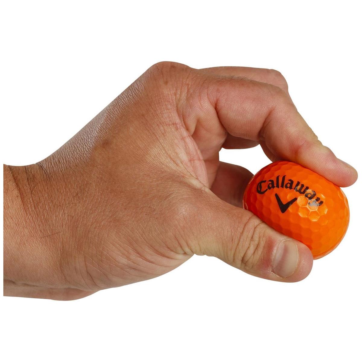 Callaway Soft Flight Golf Practice Balls with Hex Pattern Neon Orange Reduced Flight 9 Ball Pack with Mesh Carrying Bag - Image 3