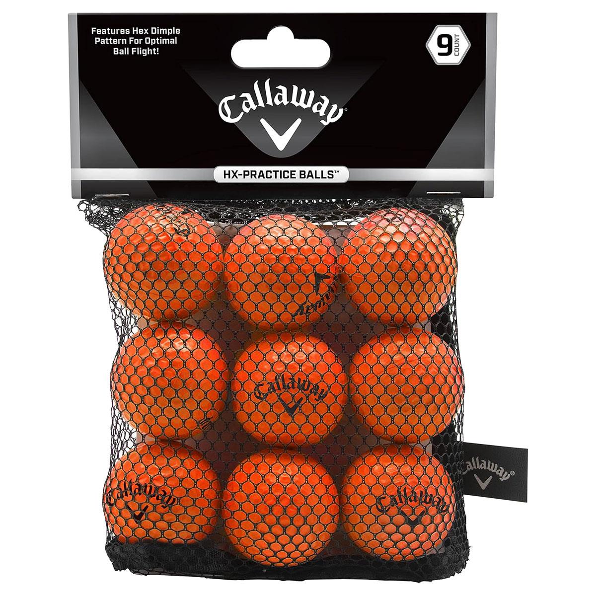 Callaway Soft Flight Golf Practice Balls with Hex Pattern Neon Orange Reduced Flight 9 Ball Pack with Mesh Carrying Bag - Image 4