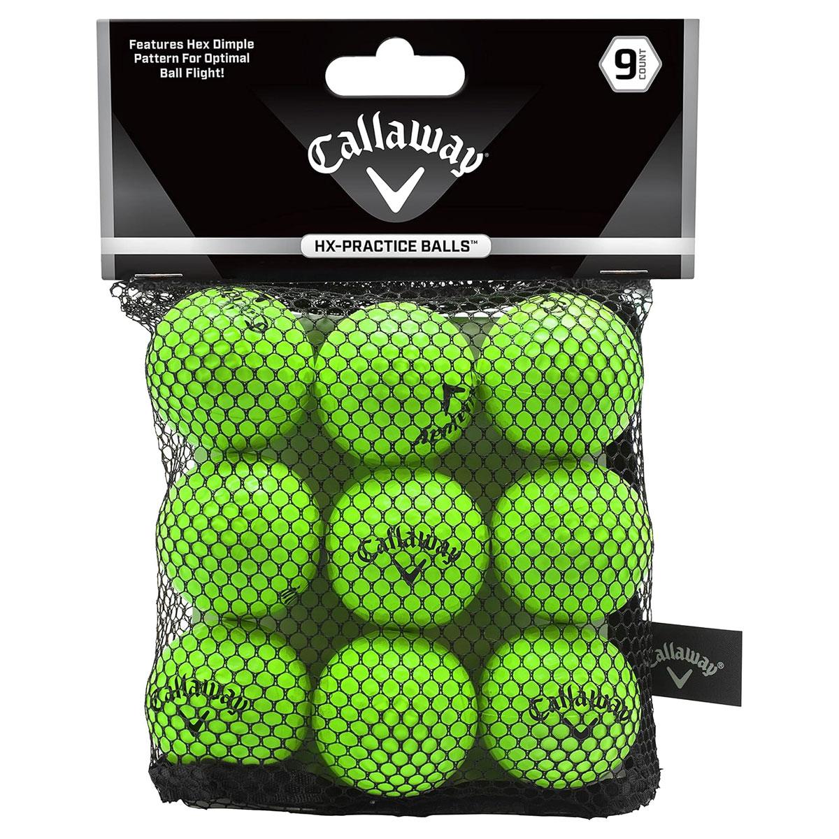 Callaway Soft Flight Golf Practice Balls with Hex Pattern Neon Green Reduced Flight 9 Ball Pack with Mesh Carrying Bag - Image 4