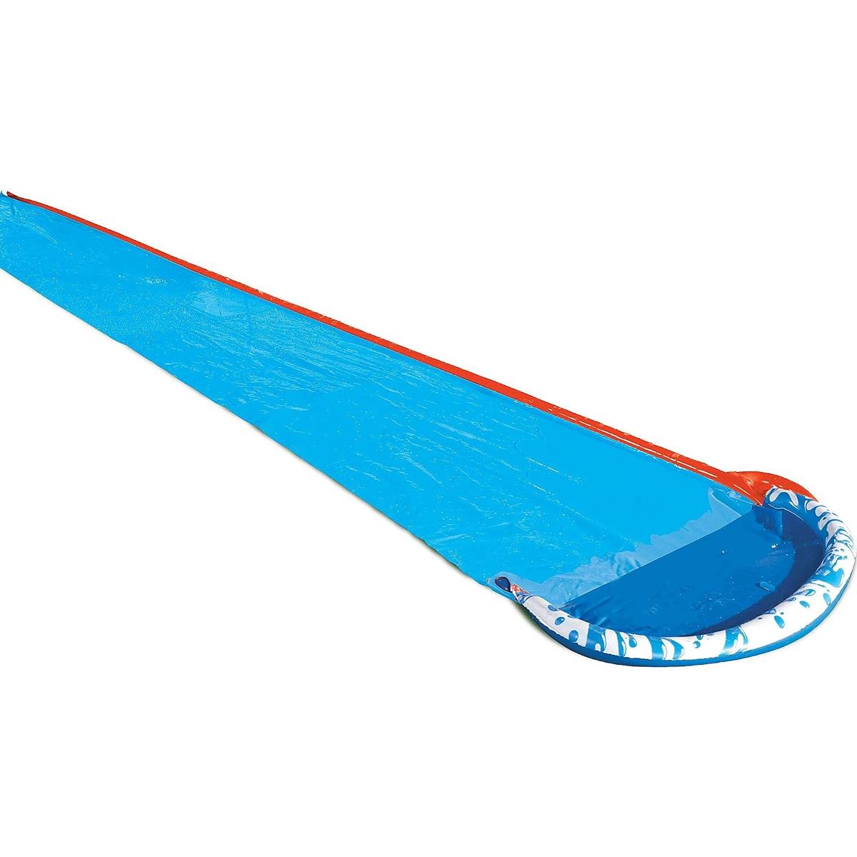 BANZAI Inflatable Water Slide Mat With Water Jet 488 x 71 Cm Blue Garden Hose Outdoor Slip Slide For Kids Ages 5–12
