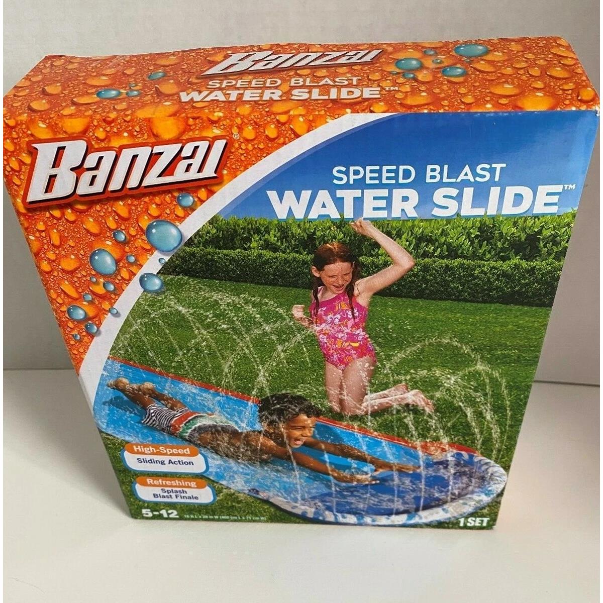 BANZAI Inflatable Water Slide Mat With Water Jet 488 x 71 Cm Blue Garden Hose Outdoor Slip Slide For Kids Ages 5–12 - Image 3