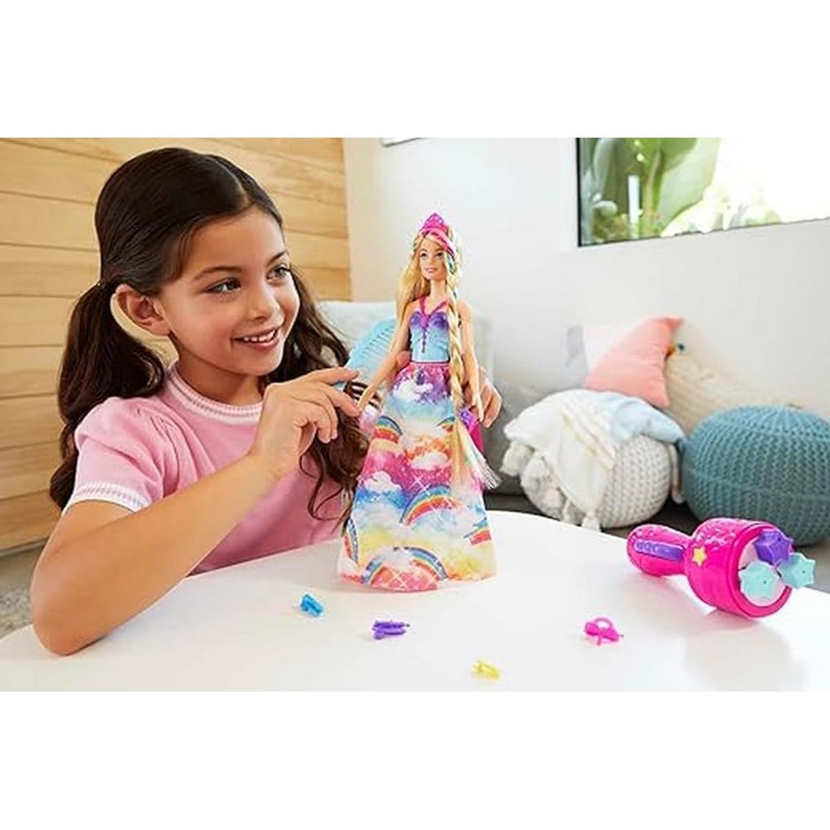 Barbie Dreamtopia Twist 'n Style Princess Hairstyling Doll 11.5-Inch Blonde Hair With Rainbow Extensions And Accessories - Image 2