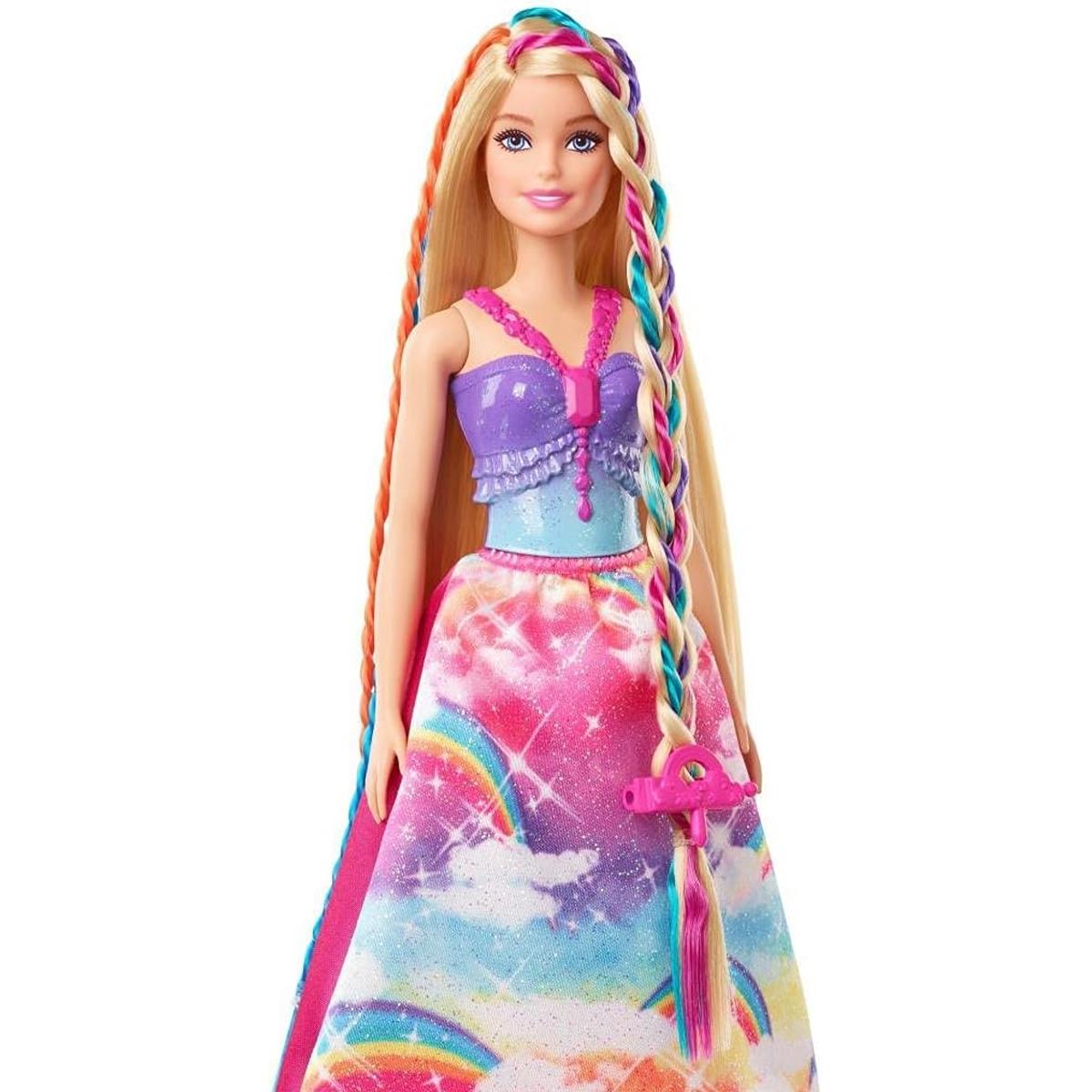 Barbie Dreamtopia Twist 'n Style Princess Hairstyling Doll 11.5-Inch Blonde Hair With Rainbow Extensions And Accessories - Image 3