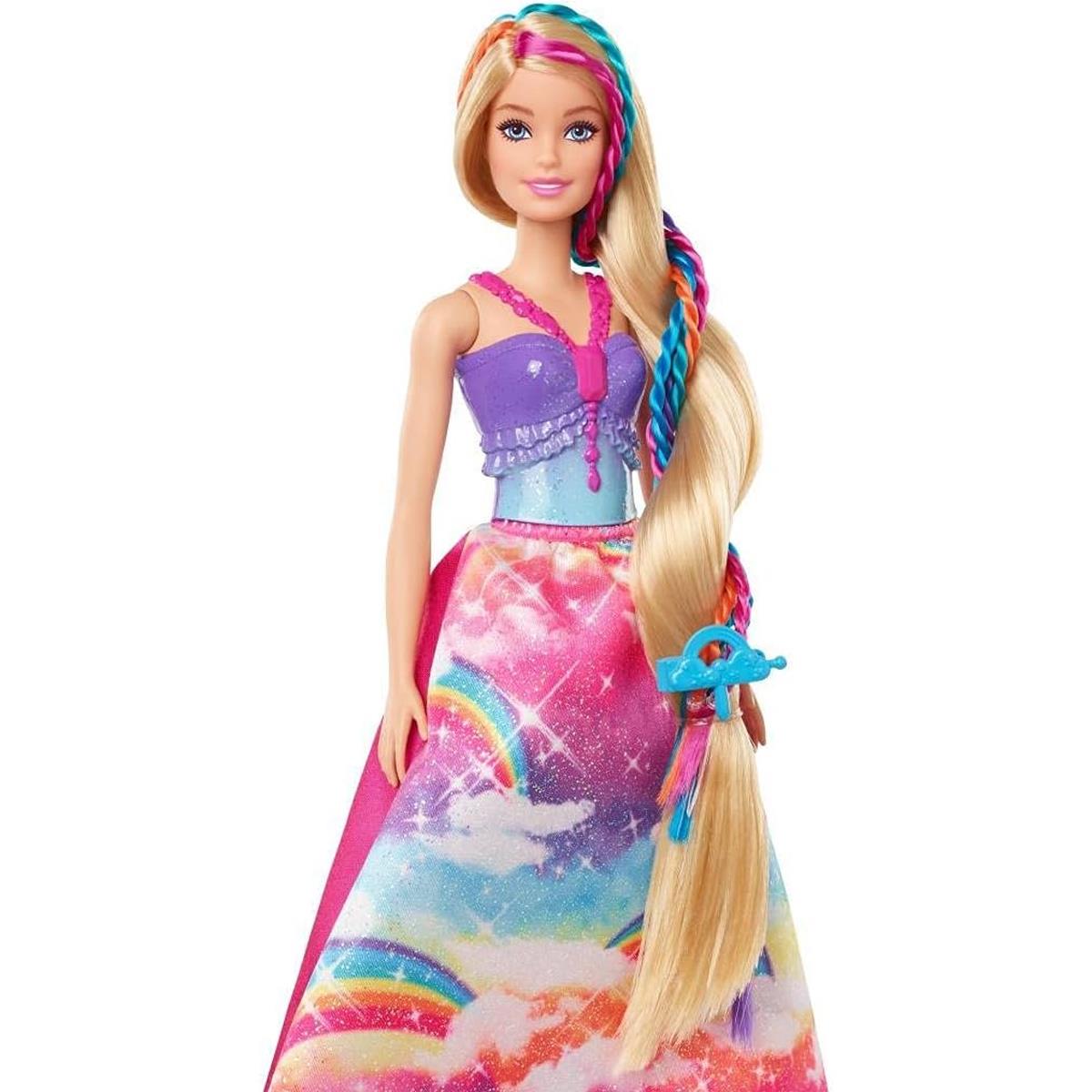 Barbie Dreamtopia Twist 'n Style Princess Hairstyling Doll 11.5-Inch Blonde Hair With Rainbow Extensions And Accessories - Image 7