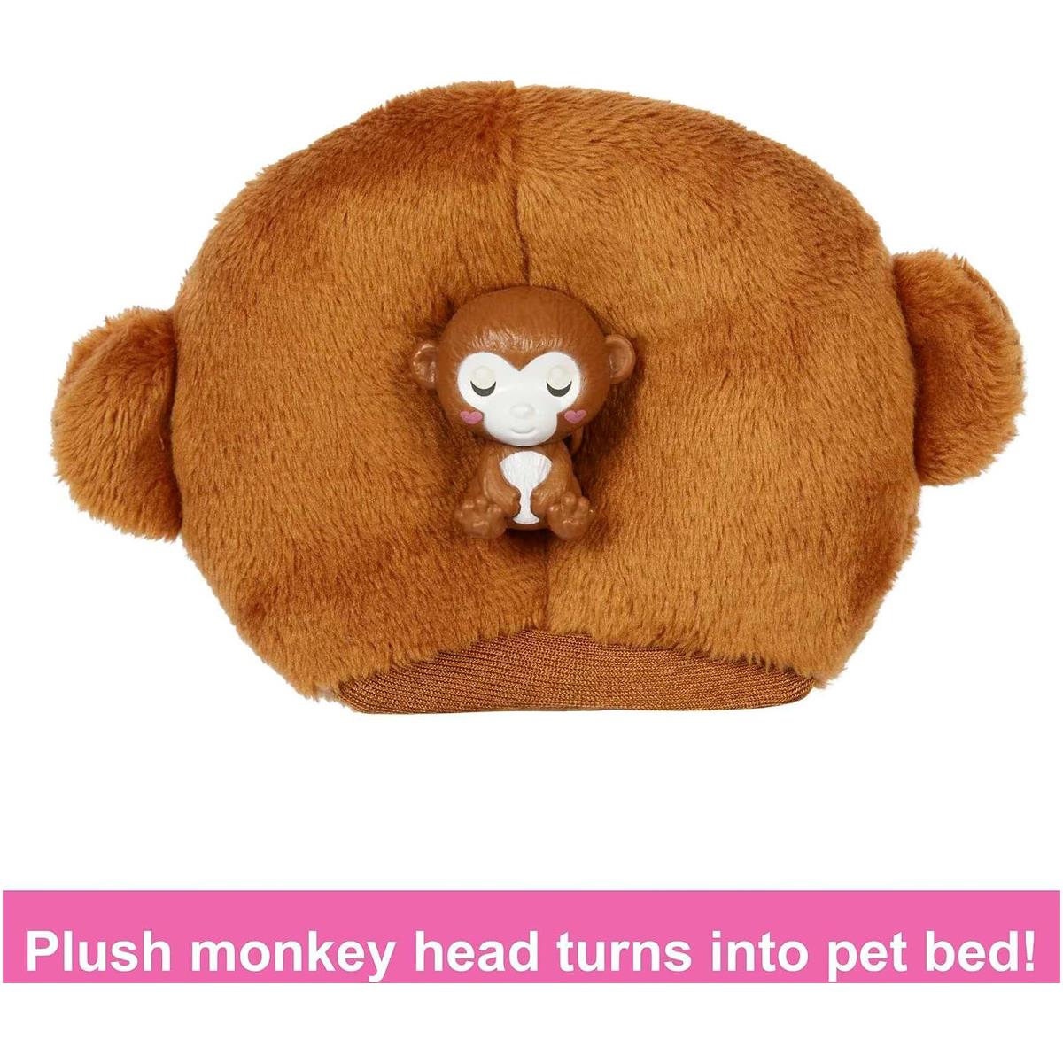 Barbie Cutie Reveal Jungle Series Monkey Doll 10 Surprises With Color Change Rainbow Hair And Mini Pet Ages 3+ - Image 6