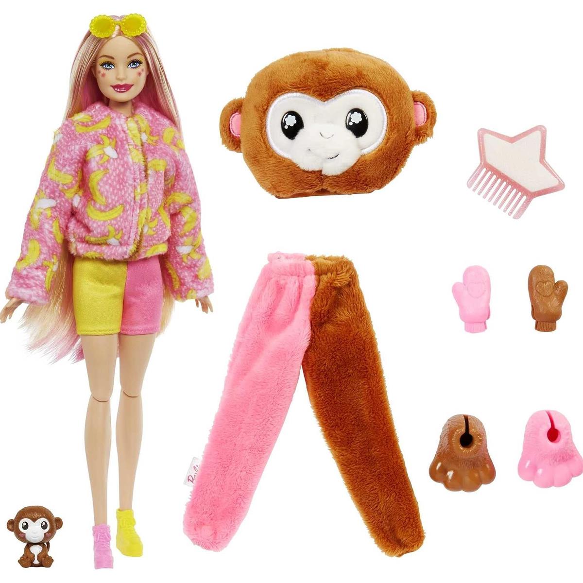 Barbie Cutie Reveal Jungle Series Monkey Doll 10 Surprises With Color Change Rainbow Hair And Mini Pet Ages 3+ - Image 7
