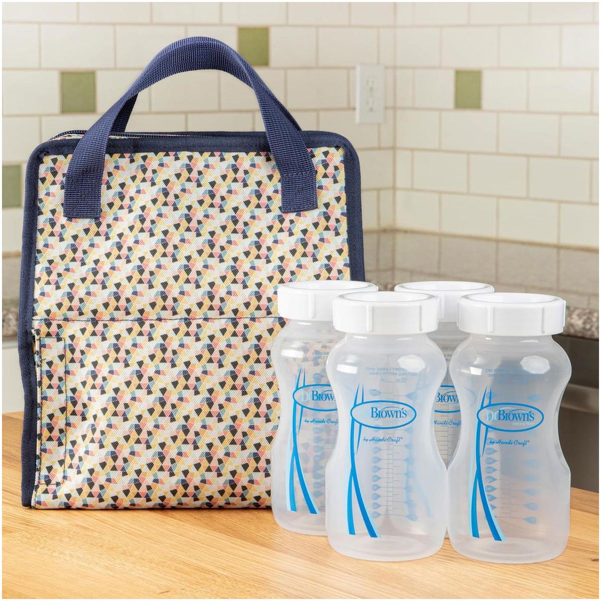 Dr Brown Baby Bottle Storage Travel Caps Natural Flow Wide-Neck White Pack of 2 - Image 2