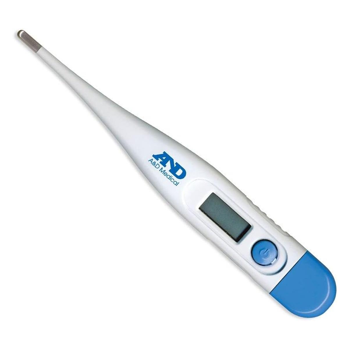 A&D Medical Digital Fever Thermometer White/Blue, Oral, Underarm And Rectal, °C/°F, Waterproof - Image 2