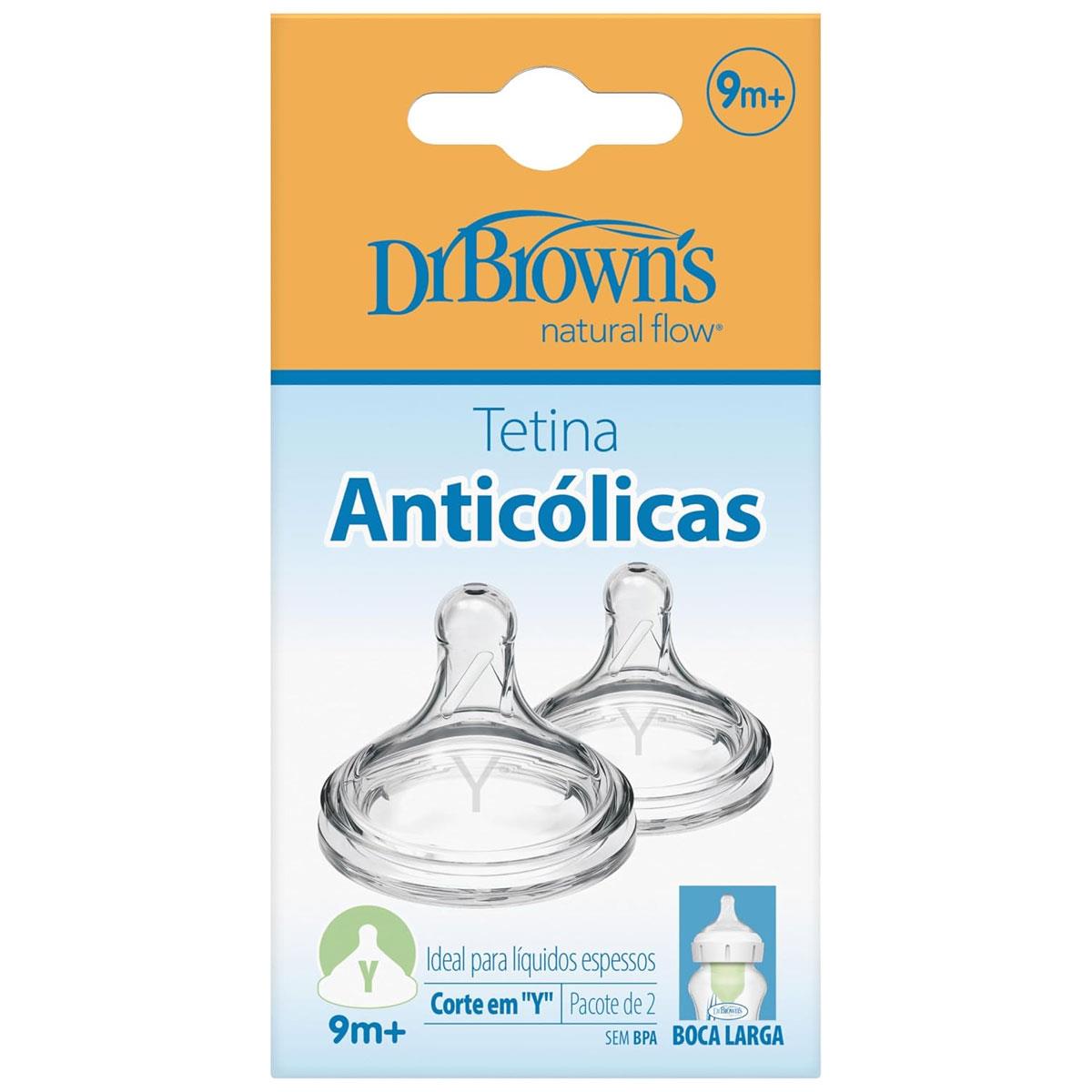 Dr Brown Options+ Y-Cut Cereal Teat Wide-Neck Fast Flow Silicone 9 Months+ Transparent - Image 3