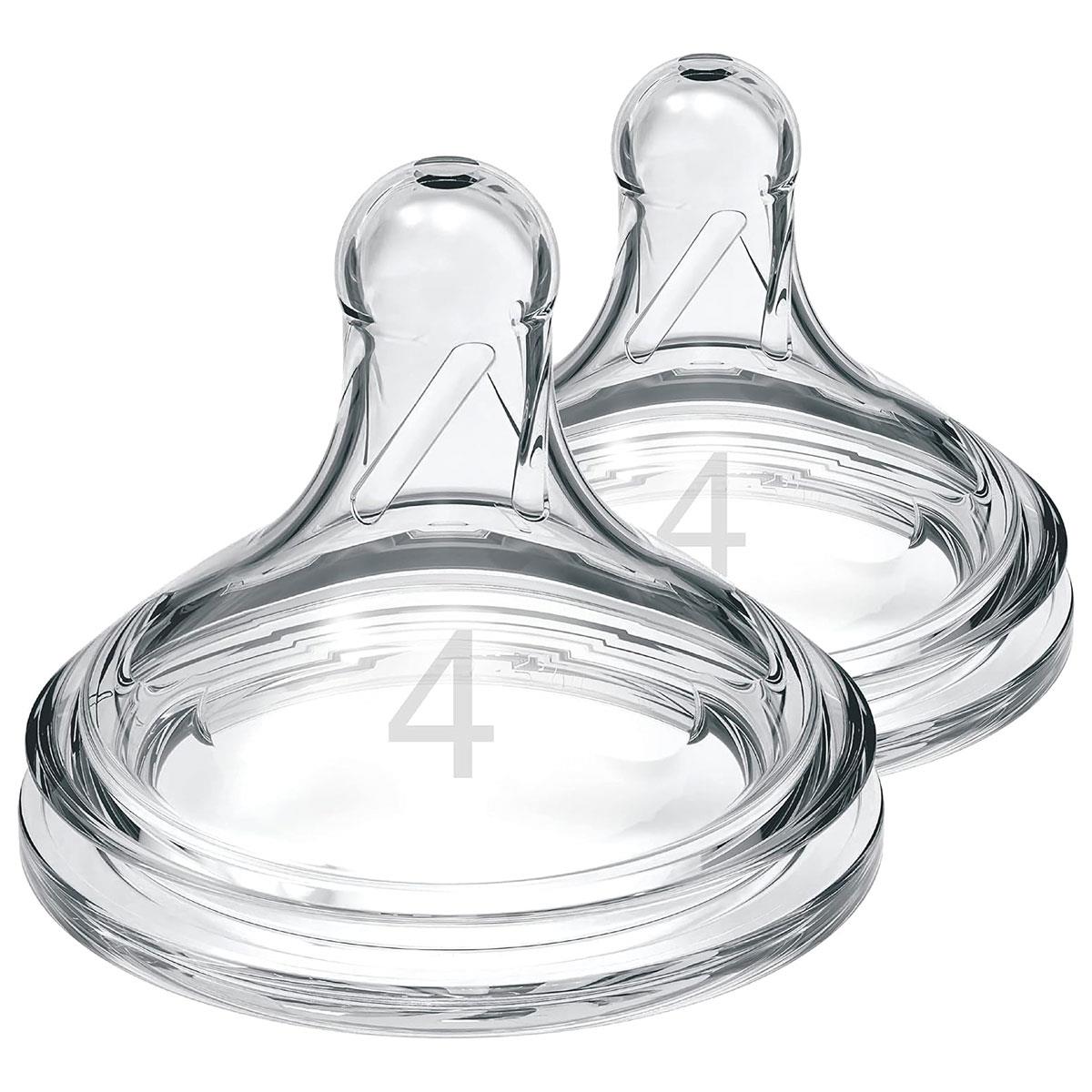 Dr Brown Options+ Level 4 Baby Bottle Teats Wide-Neck Fast Flow Silicone 9 Months+ Pack of 2 - Image 8