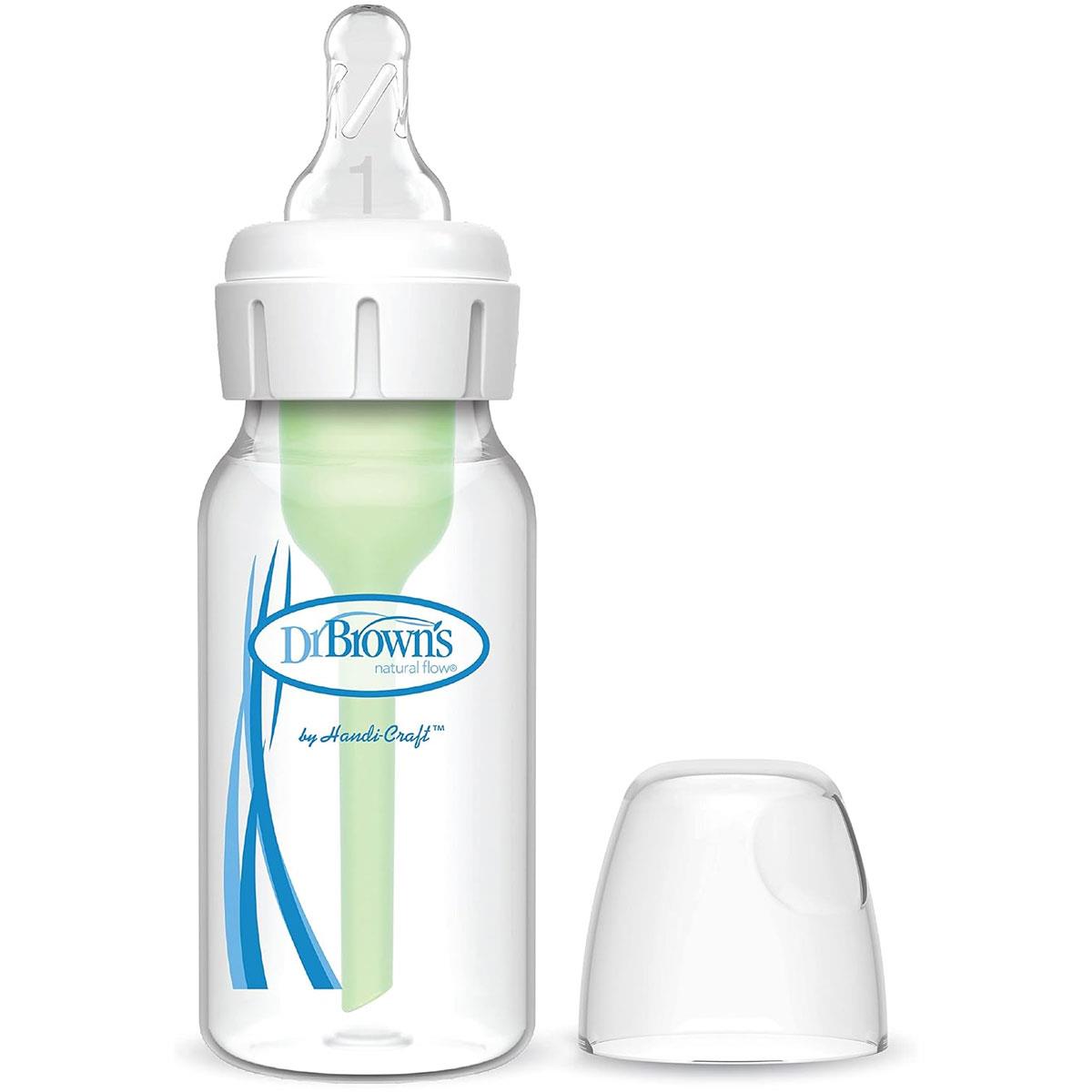 Dr Brown Options+ Anti-Colic Baby Bottle Narrow Neck 120ml Level 1 Slow Flow BPA-Free 1 Pack - Image 2