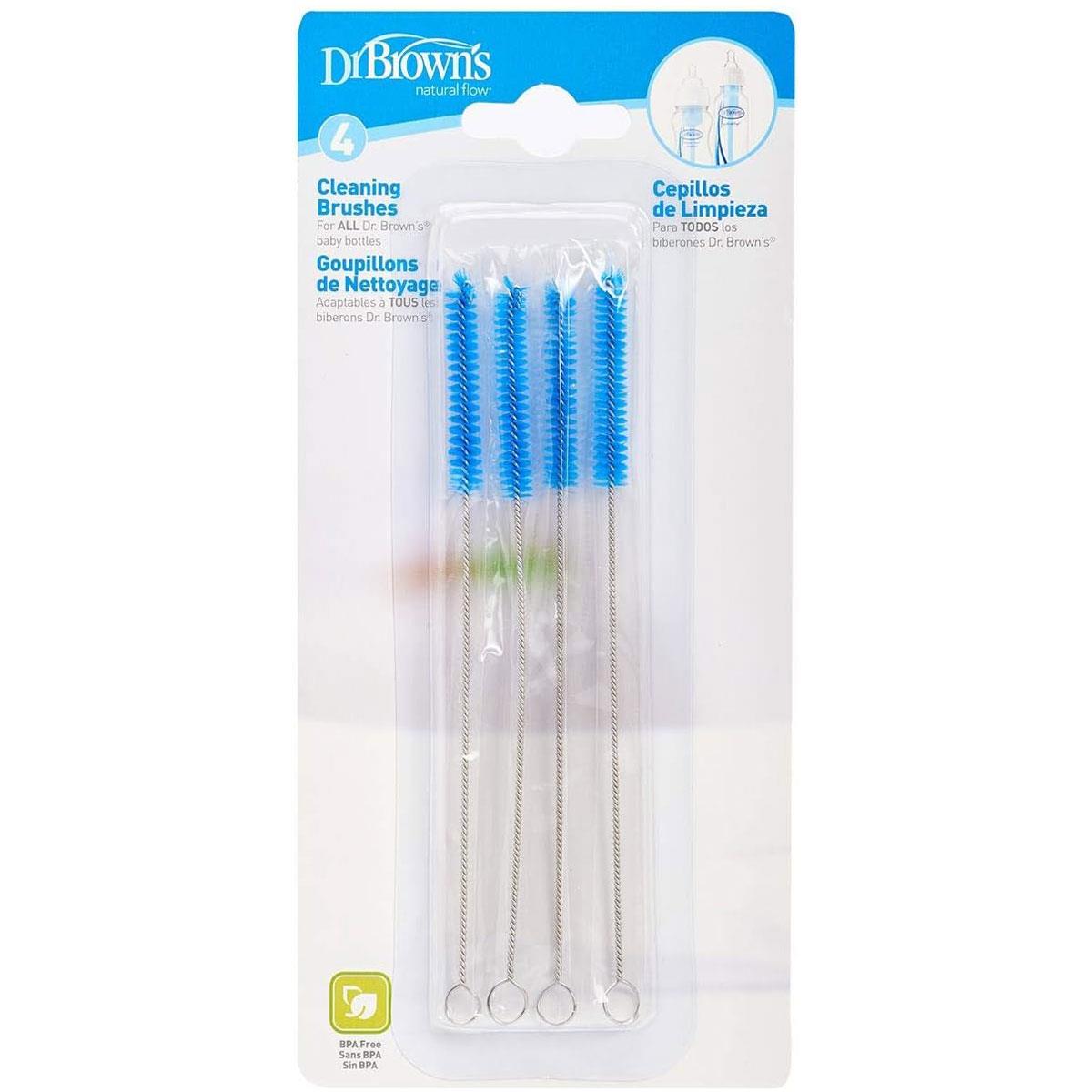 Dr Brown Baby Bottle Vent Cleaning Brushes Nylon Polypropylene 4 Pack