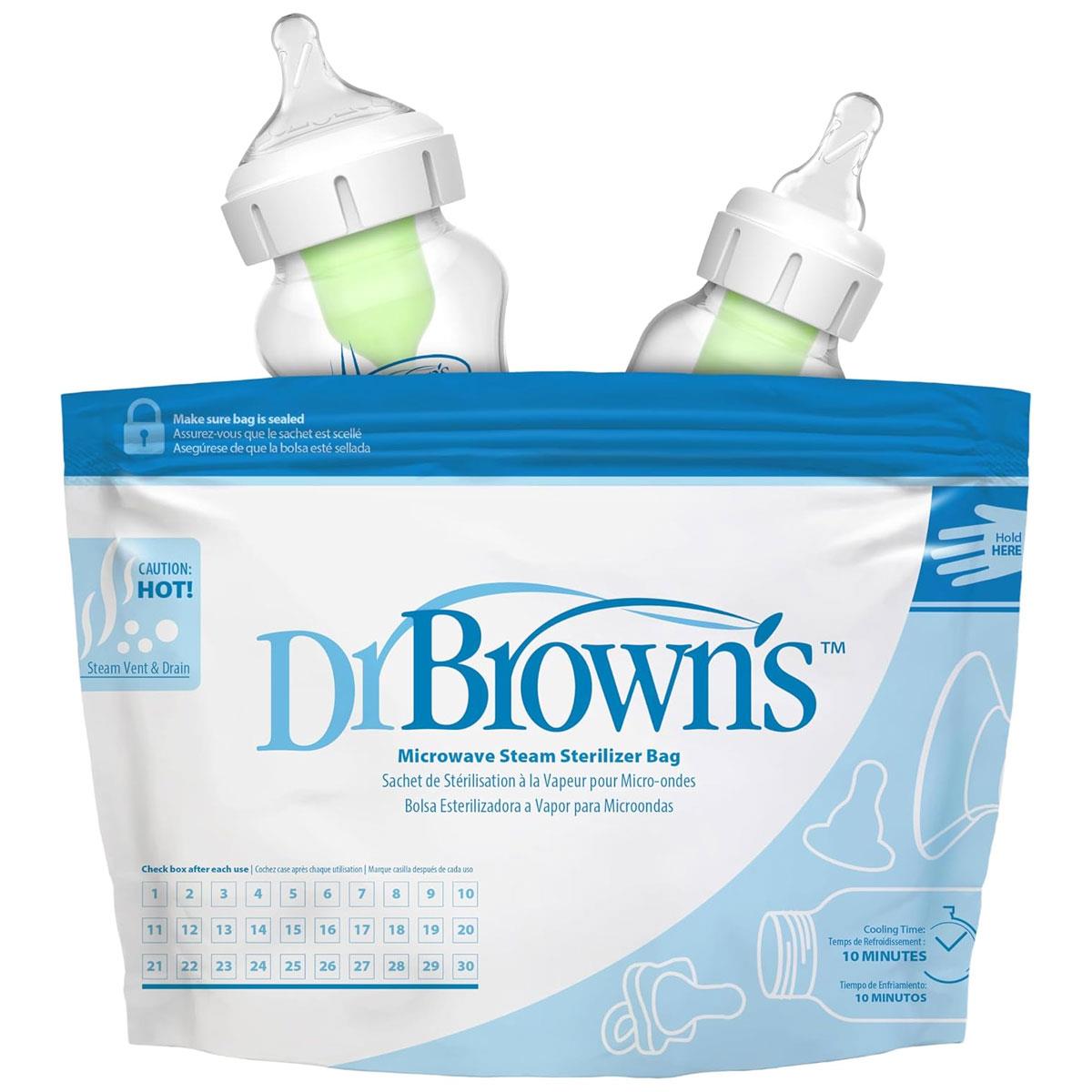 Dr Brown Microwave Steam Sterilizer Bags Baby Bottle Travel Reusable 5 Pack BPA-Free - Image 9