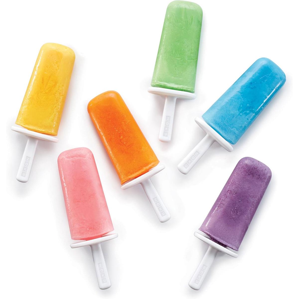Zoku Mod Ice Lolly Pop Mould Set of 6 Orange BPA-Free Polypropylene Reusable Popsicle Moulds with Drip Guards - Image 3