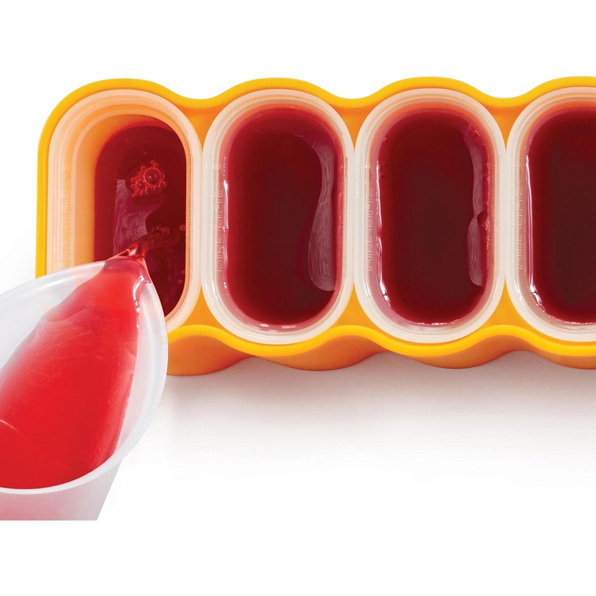 Zoku Mod Ice Lolly Pop Mould Set of 6 Orange BPA-Free Polypropylene Reusable Popsicle Moulds with Drip Guards - Image 4