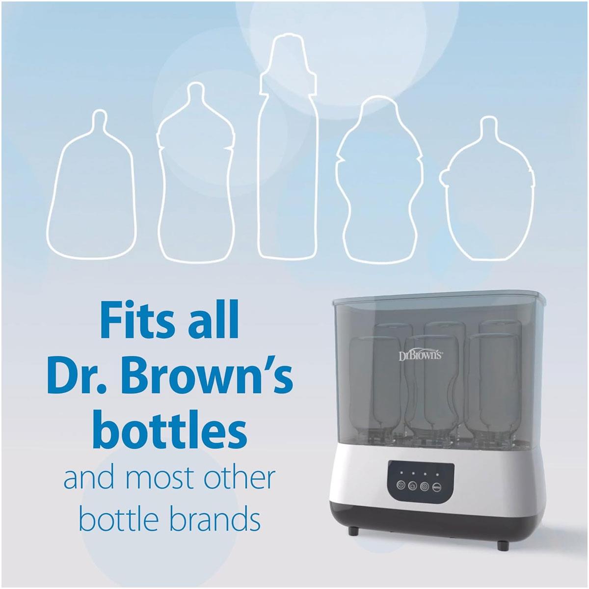 Dr Brown All-in-One Baby Bottle Steriliser and Dryer Steam HEPA Filter 6 Bottle Capacity White/Grey - Image 9