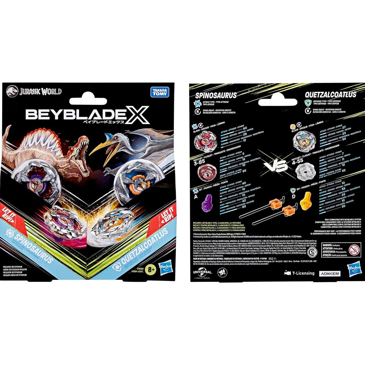 Beyblade X Jurassic World Spinosaurus VS Quetzalcoatlus Multipack With 2 Spinning Tops And 2 Launchers Ages 8+ - Image 7