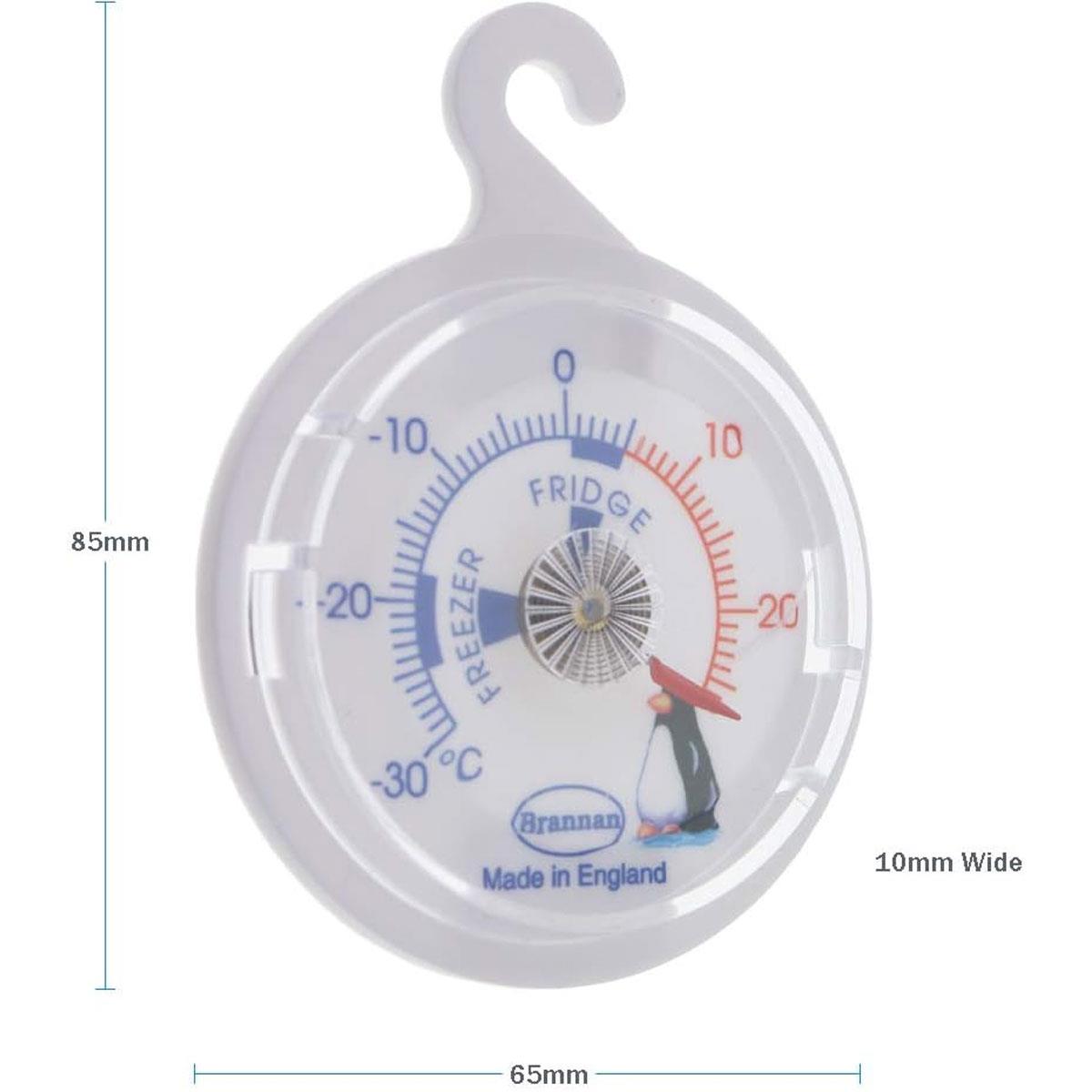 Brannan Fridge Freezer Thermometer 65mm Classic Dial Penguin Design -30 to +27°C White - Image 2