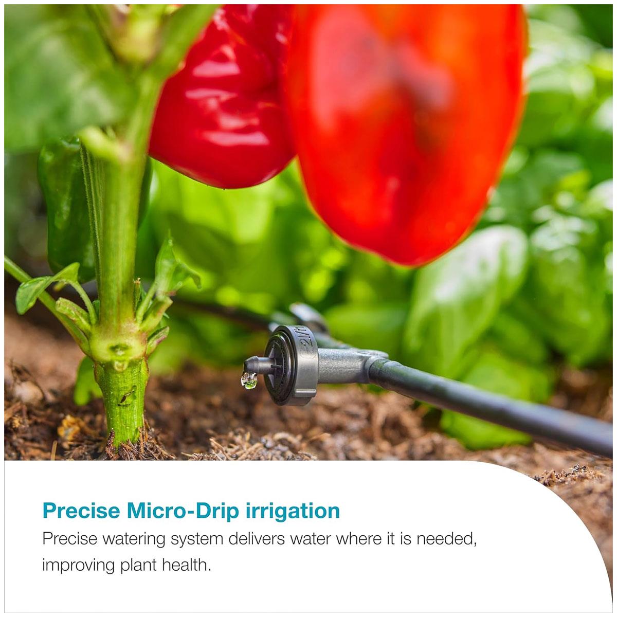 GARDENA AquaBloom L Solar-Powered Automatic Irrigation System 20 m Drip Tube 30 Plants 14 Programs Patio & Raised Beds - Image 5