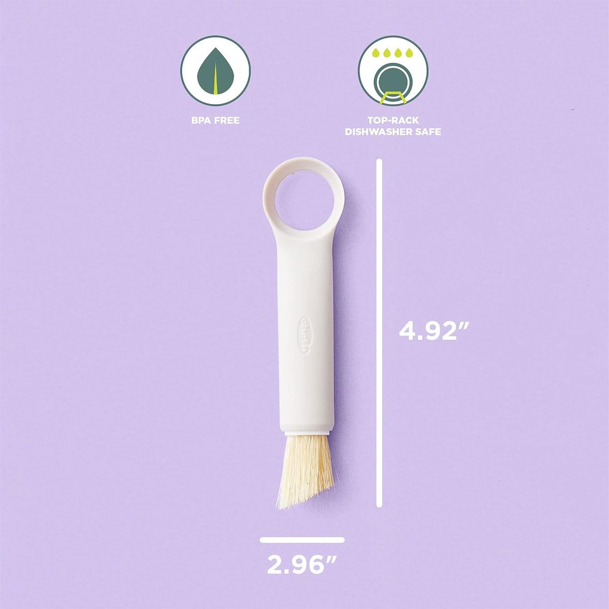 Chef'n ShroomBroom Mushroom Cleaning Brush & Corer 5.38-Inch Taupe 2-in-1 Mushroom Prep Tool - Image 3