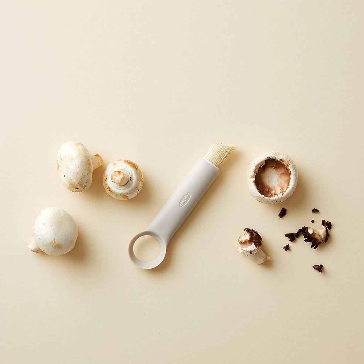 Chef'n ShroomBroom Mushroom Cleaning Brush & Corer 5.38-Inch Taupe 2-in-1 Mushroom Prep Tool - Image 6