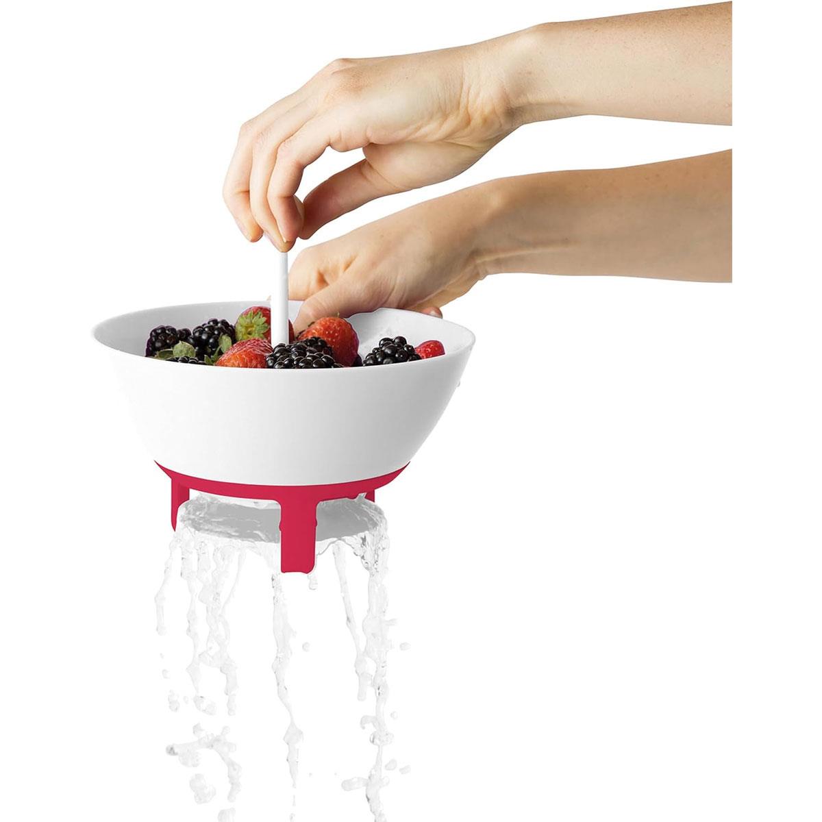Chef'n Bramble Berry Colander Rinse & Carry Basket 1L Plastic White - Image 3