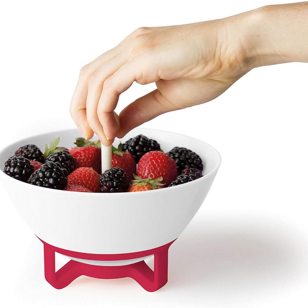 Chef'n Bramble Berry Colander Rinse & Carry Basket 1L Plastic White - Image 4