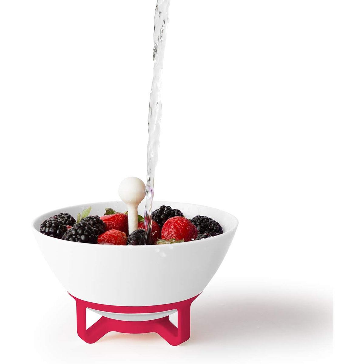Chef'n Bramble Berry Colander Rinse & Carry Basket 1L Plastic White - Image 6