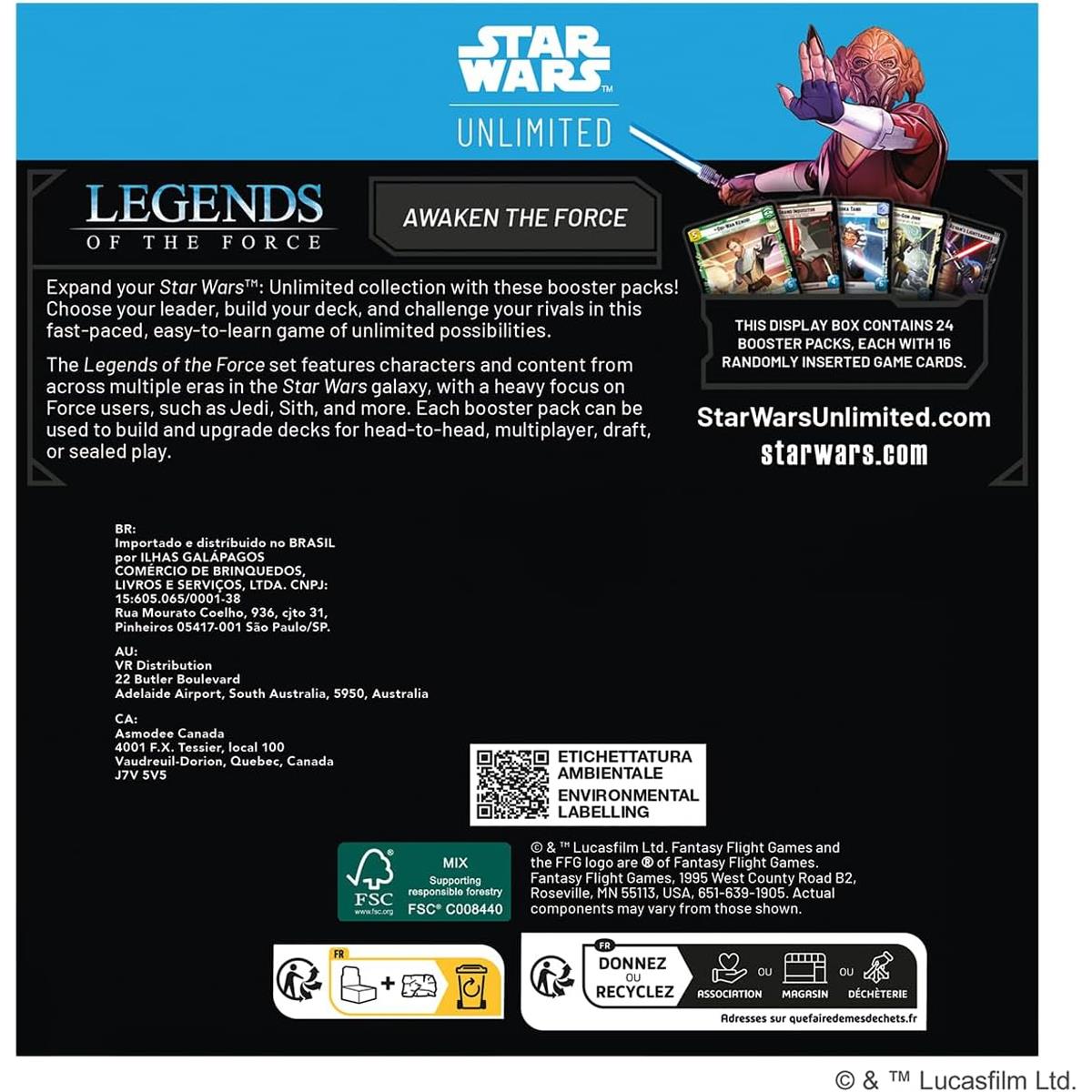 Star Wars Unlimited Legends Of The Force Booster Display 24 Packs 384 Trading Cards Jedi And Sith Ages 12+ - Image 3