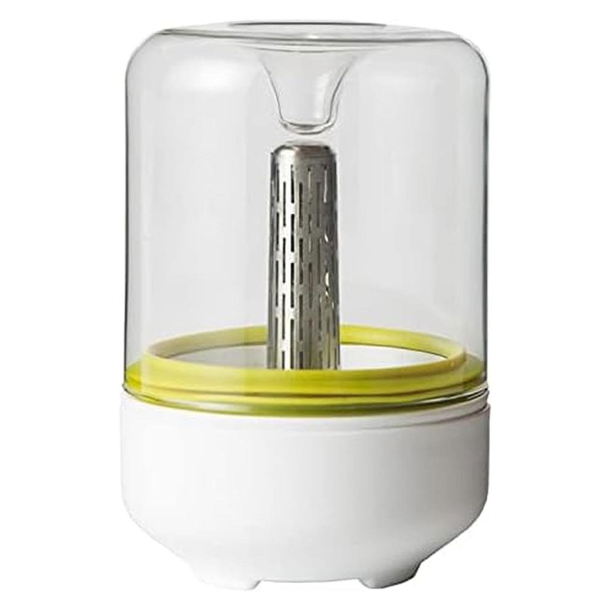 Chef'n Countertop Sprouter Growing Kit Glass Sprouting Jar with Ventilation Adjustable Screen & Pour Spout White