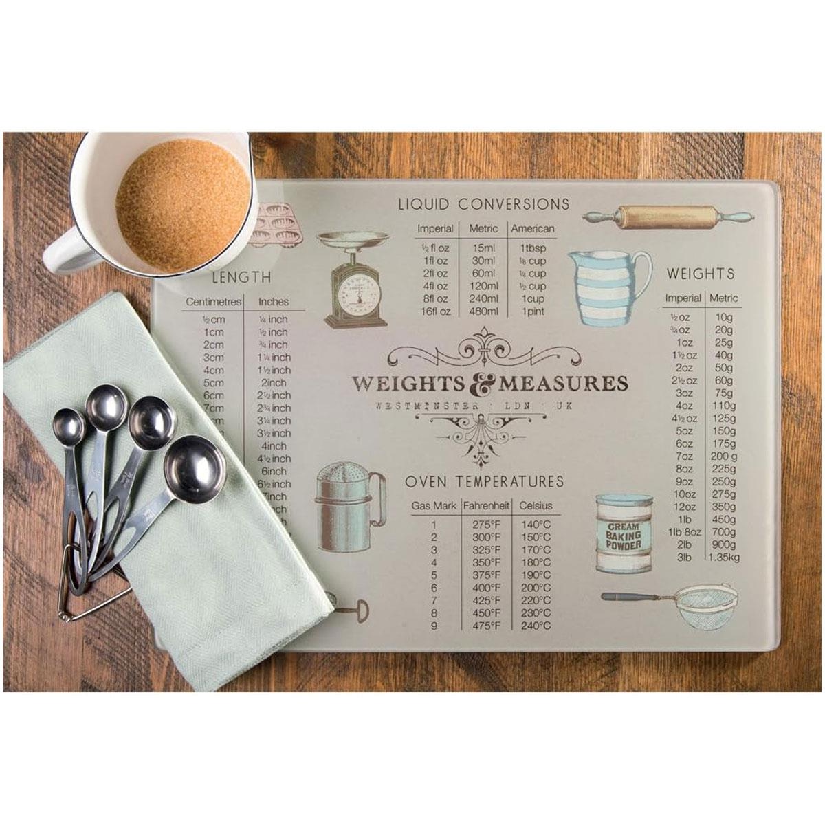 Creative Tops Glass Worktop Saver Weights & Measures Pastry Board Toughened Heat-Resistant Glass 40 x 30 cm - Image 2