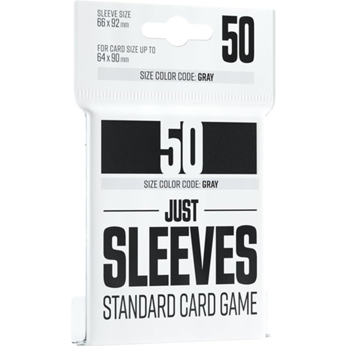 Gamegenic Just Sleeves Standard Card Game Black 50 Pack 66 x 92 Mm PVC Free Acid Free Card Sleeves
