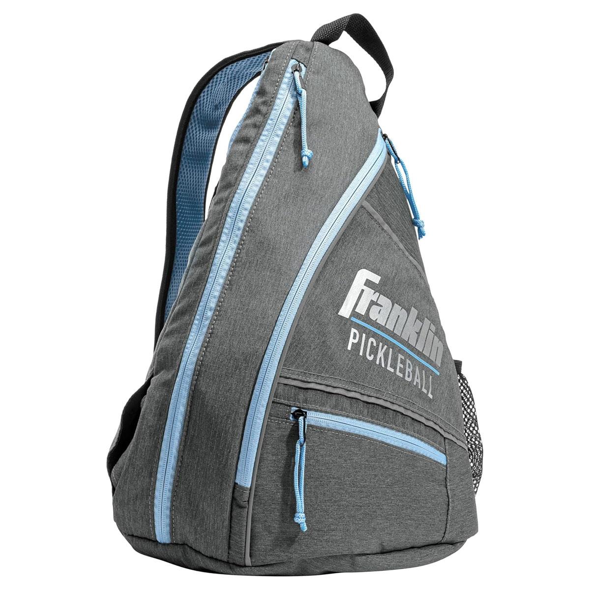 Franklin Sports Pickleball Sling Bag Backpack Gray/Blue Holds Up to 6 Paddles Balls & Accessories Official US Open Bag - Image 3