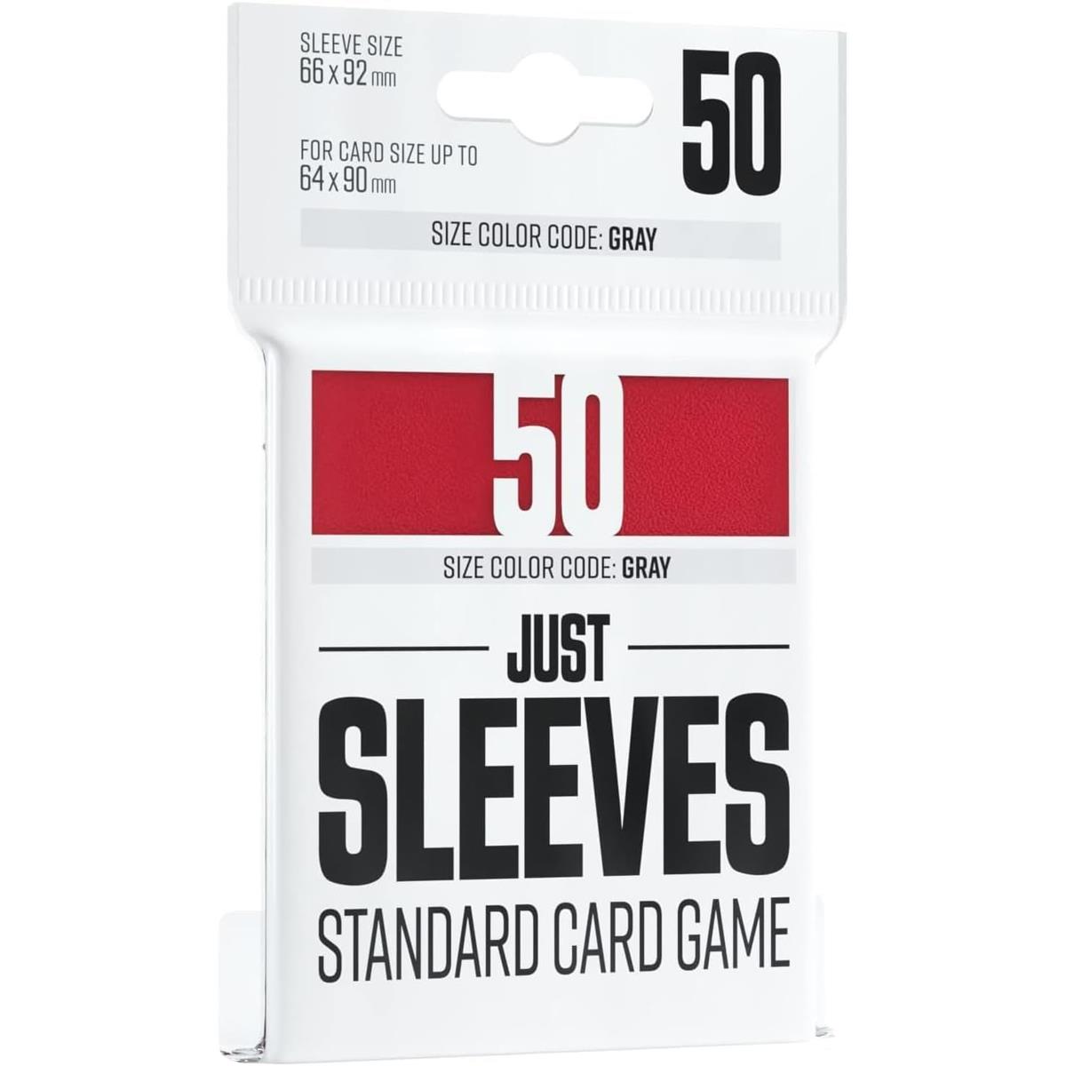 Gamegenic Just Sleeves Standard Card Game Red 50 Pack 66 x 92 Mm Acid Free PVC Free Card Sleeves