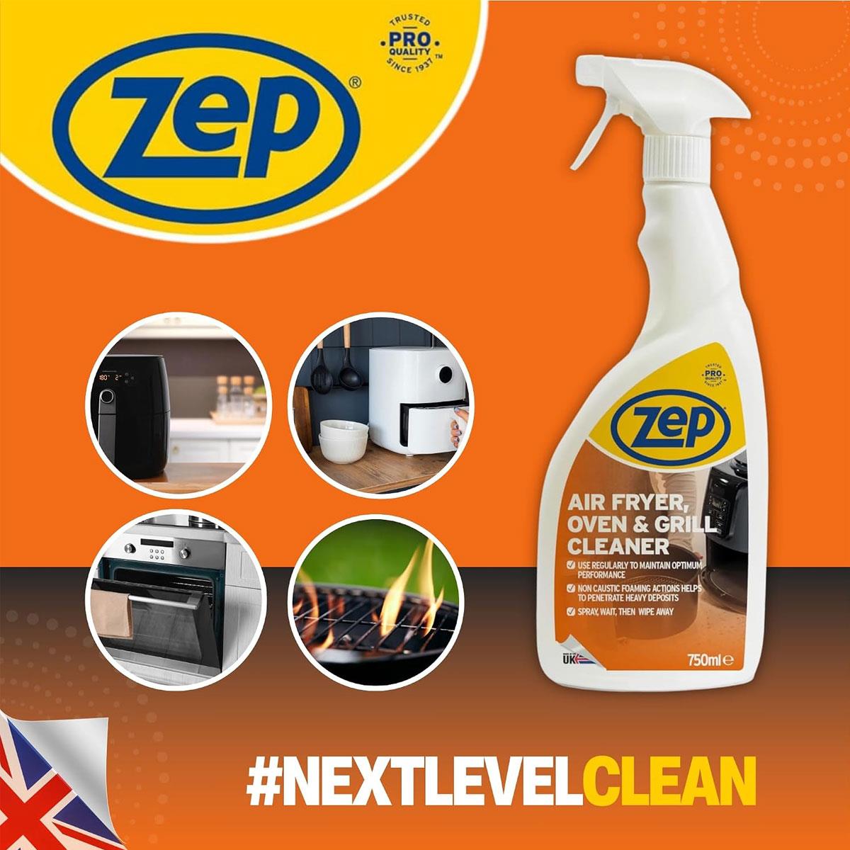Zep Air Fryer Oven & Grill Cleaner Foaming Spray 750ml – Non-Caustic Grease & Baked-On Food Remover - Image 2