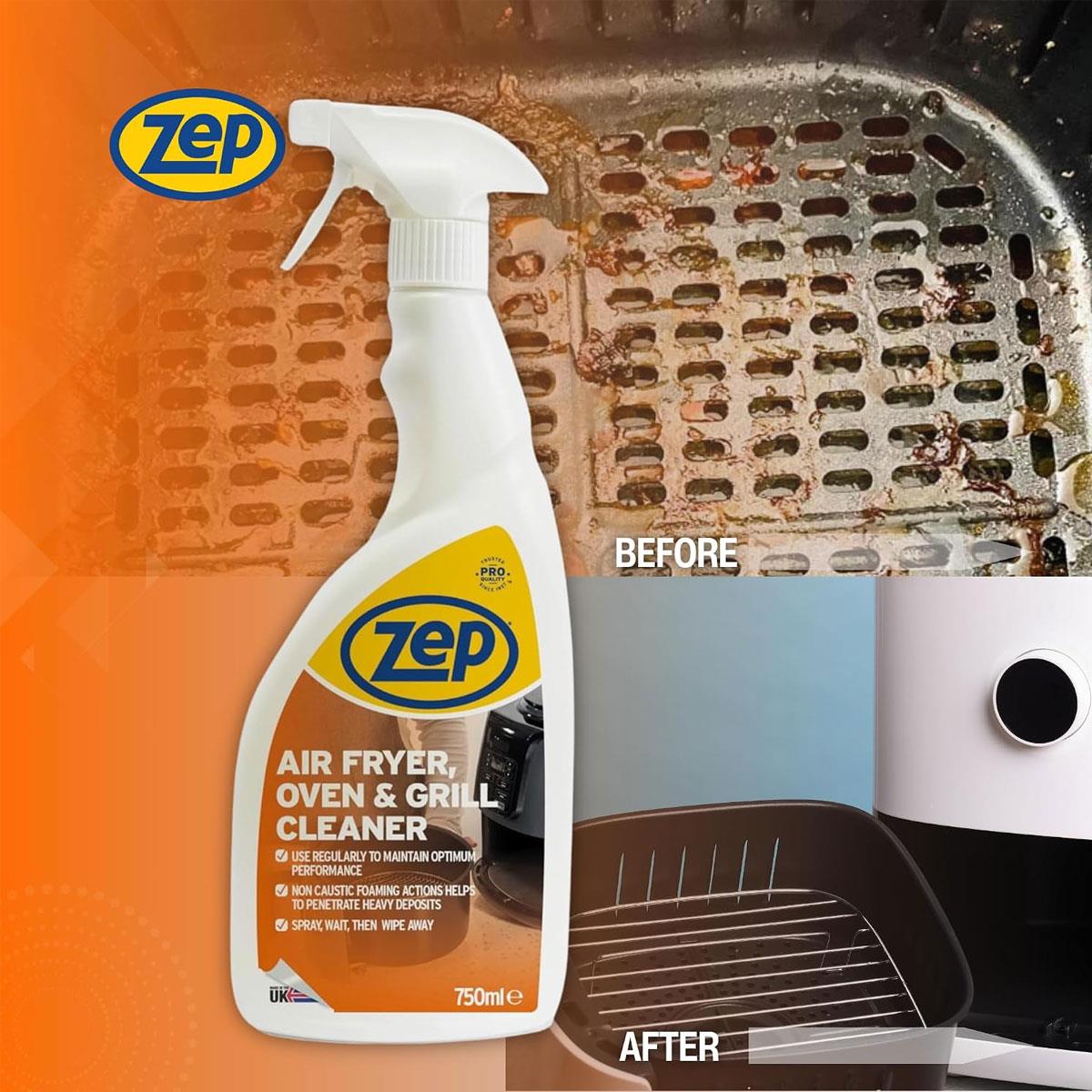 Zep Air Fryer Oven & Grill Cleaner Foaming Spray 750ml – Non-Caustic Grease & Baked-On Food Remover - Image 4