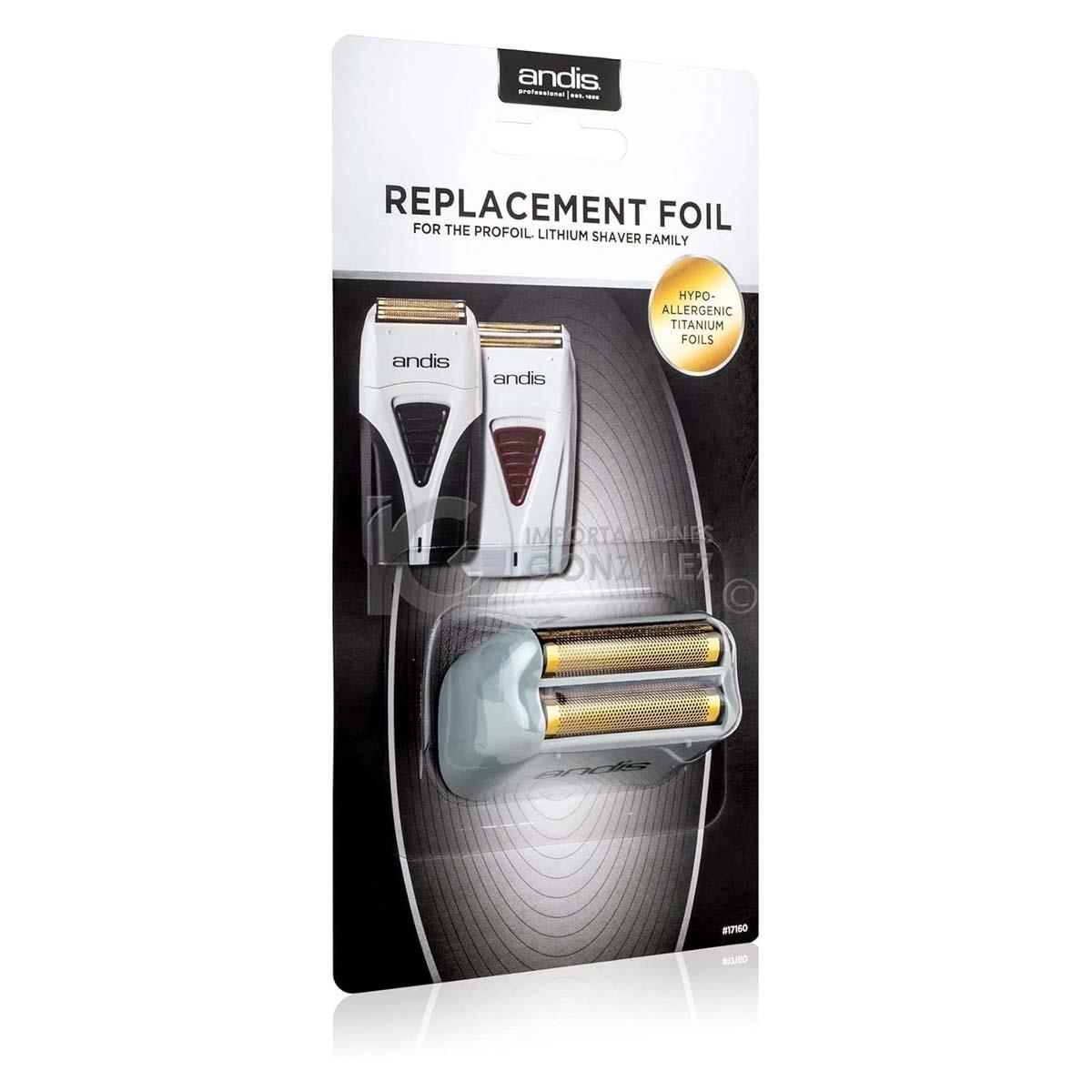 Andis ProFoil Lithium Replacement Foil And Cutter Assembly Gold Titanium Hypoallergenic Shaver Head - Grey - Image 2