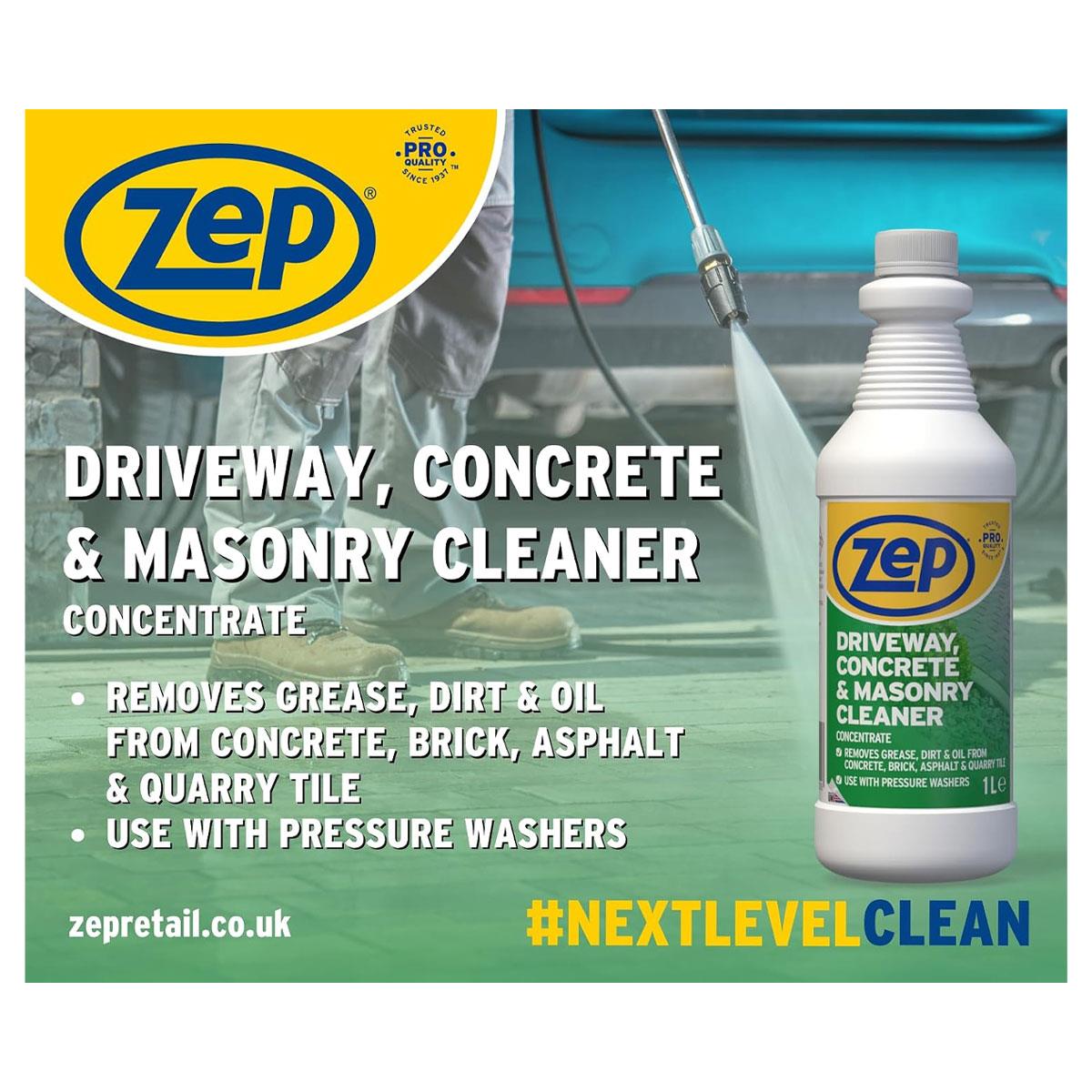 Zep Driveway Concrete & Masonry Cleaner Concentrate 1L – Patio Paving Asphalt & Path Cleaner - Image 2