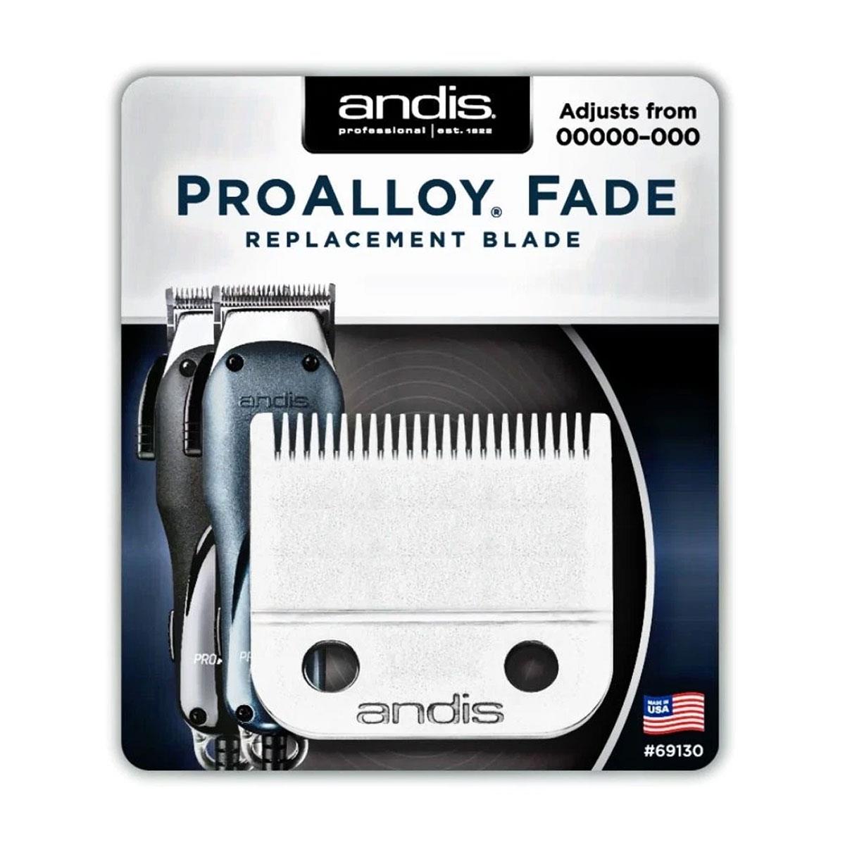 Andis ProAlloy Fade Replacement Blade Set Adjustable Size Carbon Steel Cutter For Clipper - Chrome - Image 2