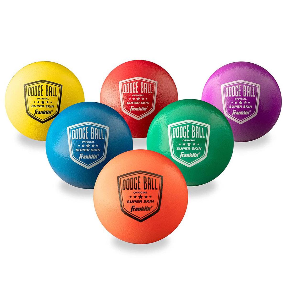 Franklin Superskin 6 Inch Dodgeball Assorted Colour Durable Polyurethane Foam Playground Ball for Indoor & Outdoor Games