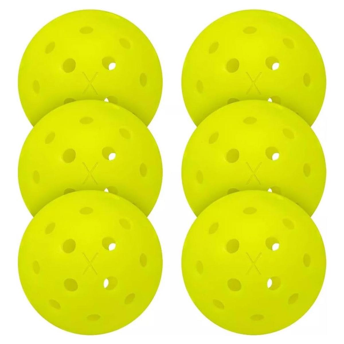 Franklin X-40 Outdoor Pickleballs Yellow 6 Pack 40 Hole USA Pickleball Approved Official US Open Ball 74mm - Image 2