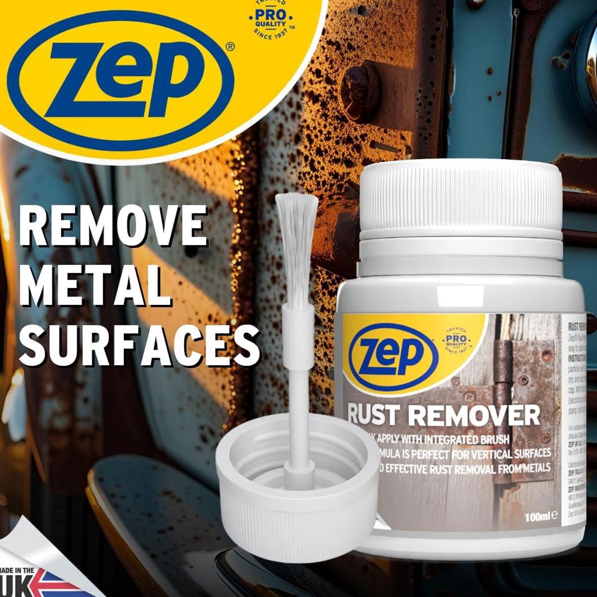 Zep Rust Remover Gel 100ml Non-Drip Metal Rust Cleaner with Integrated Brush for Interior & Exterior Use - Image 7