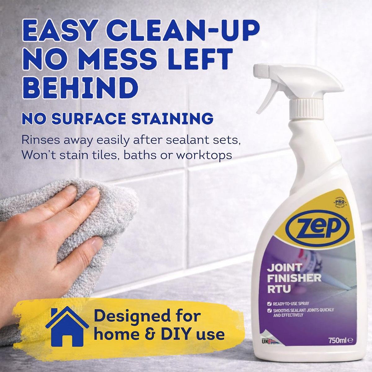 Zep Sealant Joint Smoother & Re-Finisher 750ml Ready-to-Use Spray for Silicone MS Polymer & Polyurethane - Image 7