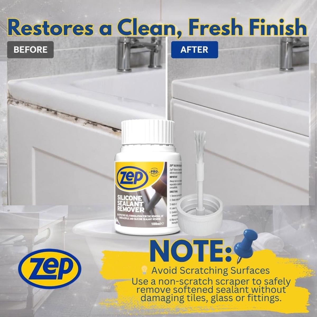 Zep Silicone Sealant Remover Gel 100ml with Built-In Brush Cap for Cured Silicone and Acrylic Sealant - Image 6
