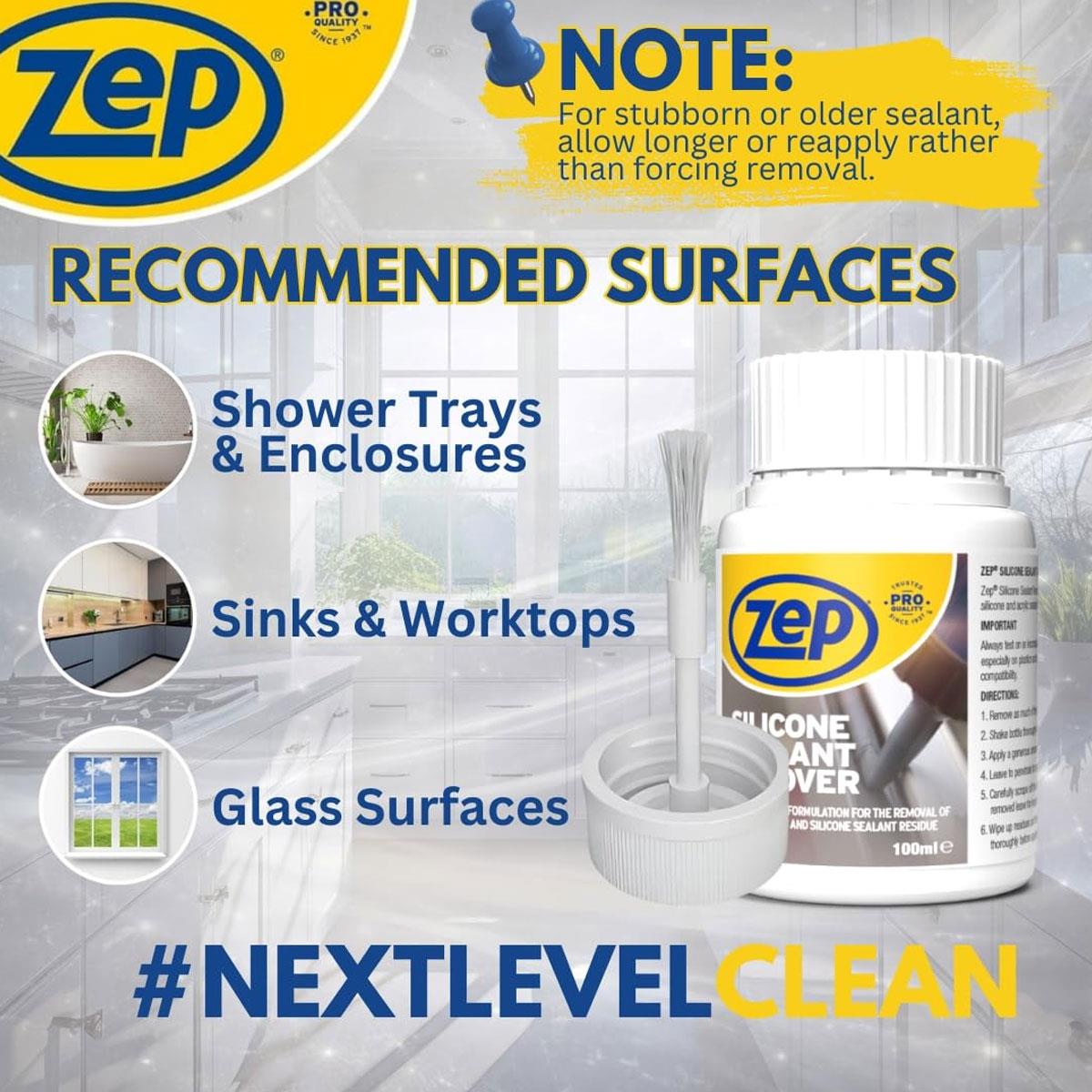 Zep Silicone Sealant Remover Gel 100ml with Built-In Brush Cap for Cured Silicone and Acrylic Sealant - Image 7